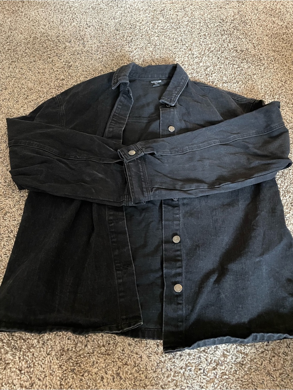 PrettyLittleThing Oversized Black Denim Jacket